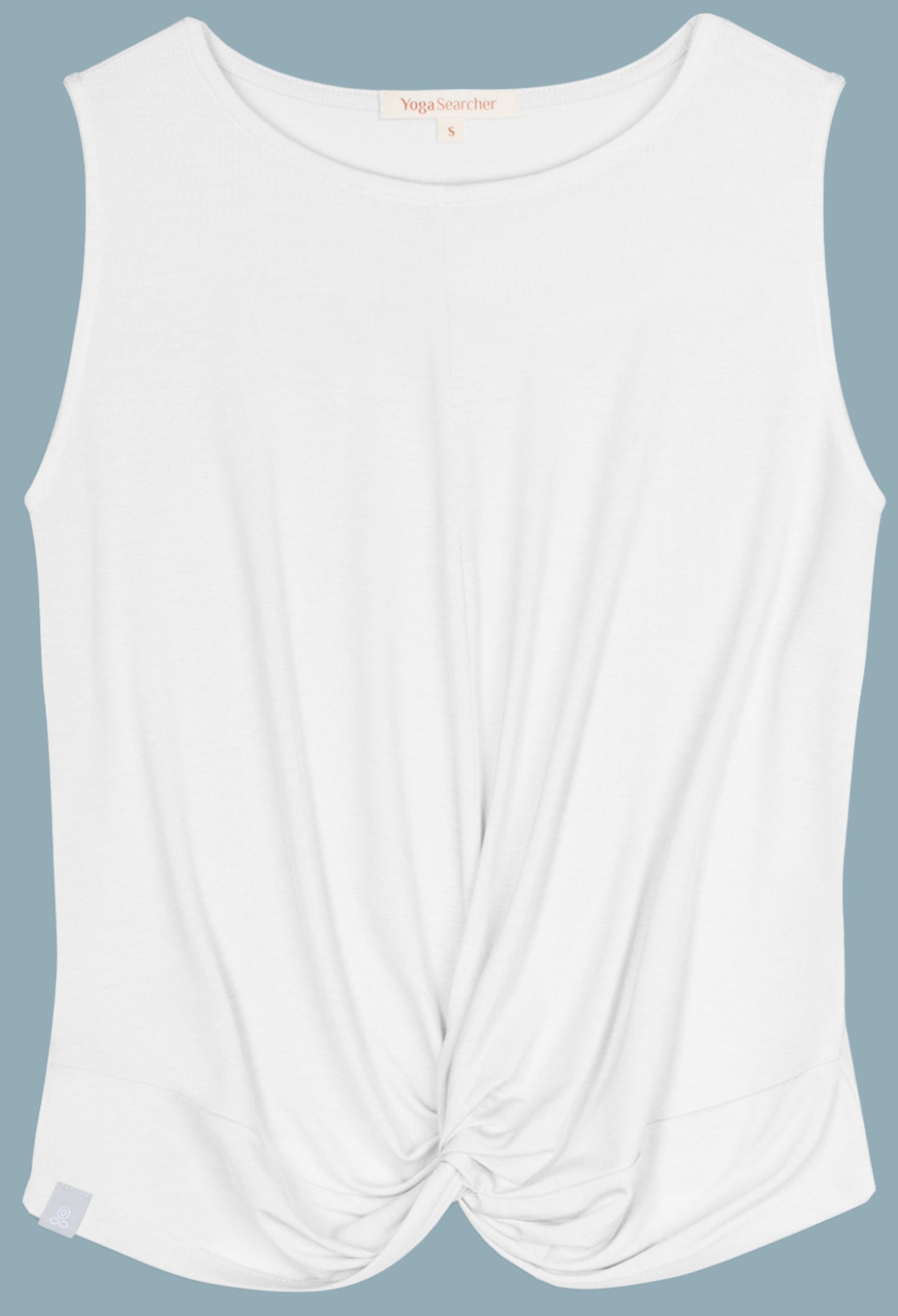 Women's sleeveless yoga top with criss-cross waist band design