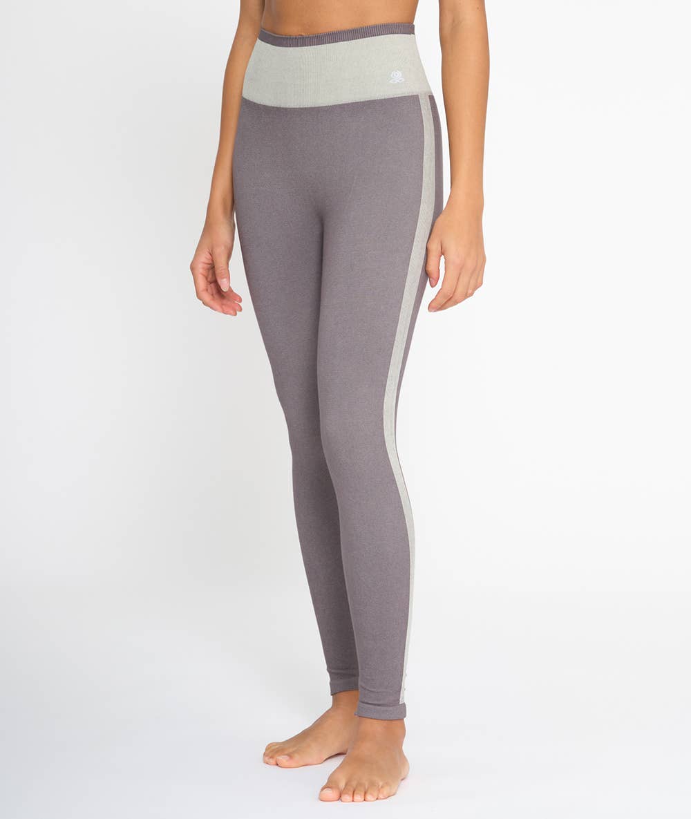 Woman wearing soft breathable high waisted organic cotton yoga leggings