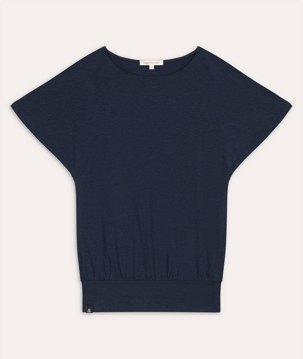 Yoga Searcher MEDE NAVY FRONT Lyocell T shirt